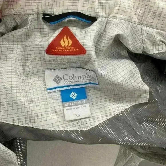 Columbia OmniHeat/OmniShield Interchange Winter Jacket White/Gray Stripes, Sz XS - Picture 11 of 14